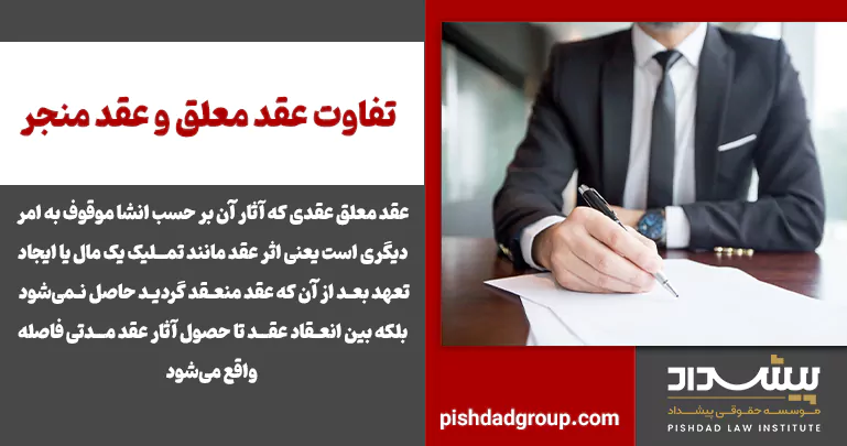 تفاوت عقد معلق و عقد منجر - 2